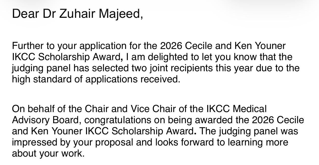 Congratulations to Zuhair Majeed on Receiving the 2026 Cecile & Ken Youner IKCC Scholarship